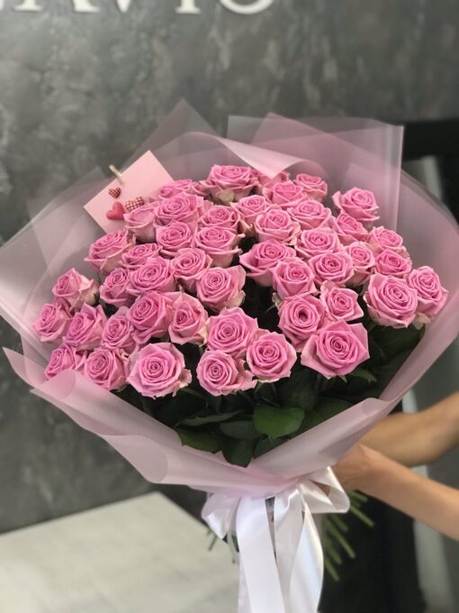 Букет из 51 розовых роз "Aqua" 60 см