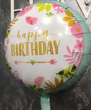 Фольгована куля "Happy Birthday" Mint
