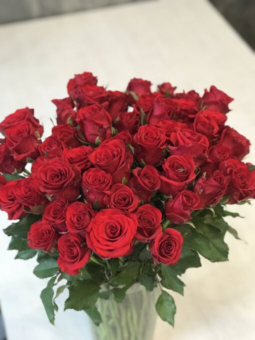 Букет из 25 или 35 красных роз "Red Eagle" 50 см
