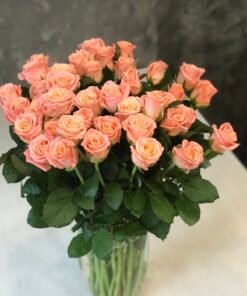 Букет из 15 или 25 коралловых роз "Мис Пигги" - 60 см