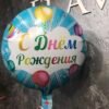 Фольгована куля "С днем рождения" Блакитний