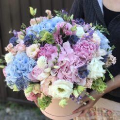 Hat Box - Floral Mix Light - BLUE