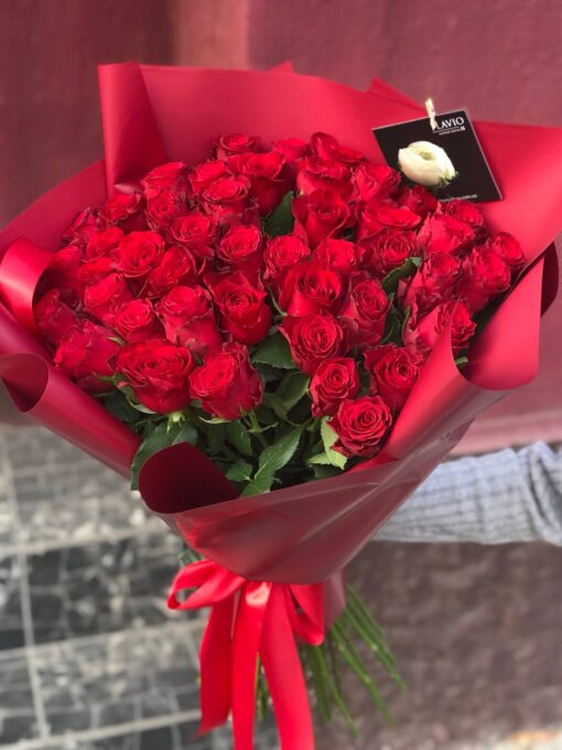Букет из 35 или 51 красной розы "Phodos" 60 см