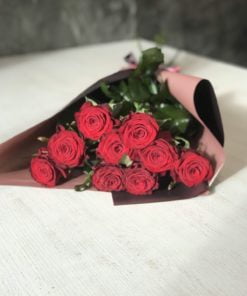 Букет из 9 красных роз Престиж 80 см