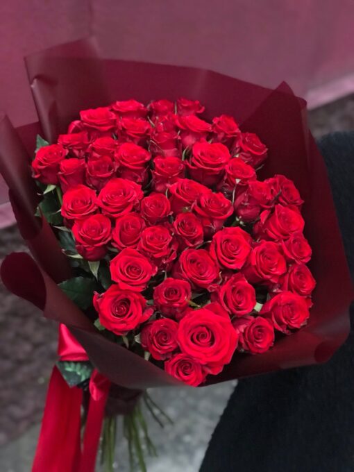 Букет из 51 красной розы "Престиж" 80 см