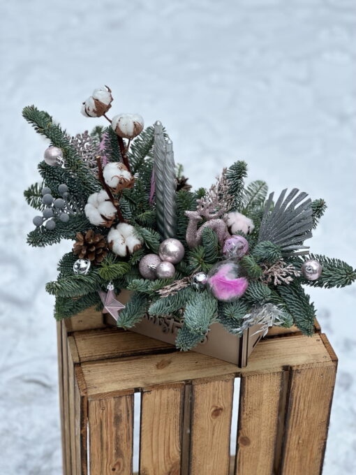 Winter Wooden Box "Pink"
