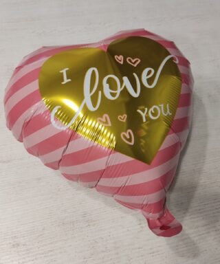Фольгированный шар "Сердце I LOVE U pink"
