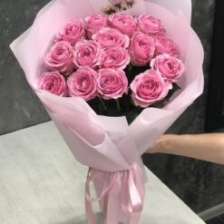 Букет з 15 рожевих троянд 