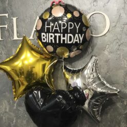Охапка воздушных шаров "Black birthday"