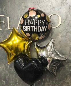 Охапка воздушных шаров "Black birthday"