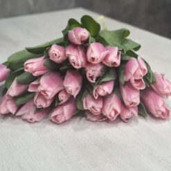 Букет 15 або 21 рожевих тюльпанів