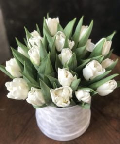 Hat Box - White Tulipe 