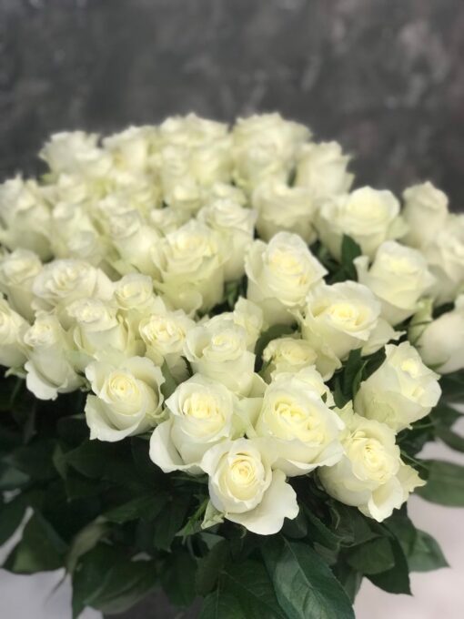 Букет из 11 или 25 белых роз "Albatros” 70 см