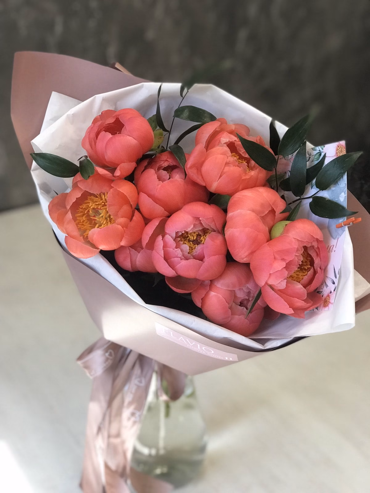 Букет из 9 или 15 Пионов "Coral Charm”