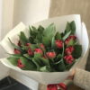 Букет из 19 красных Пионовидных тюльпанов