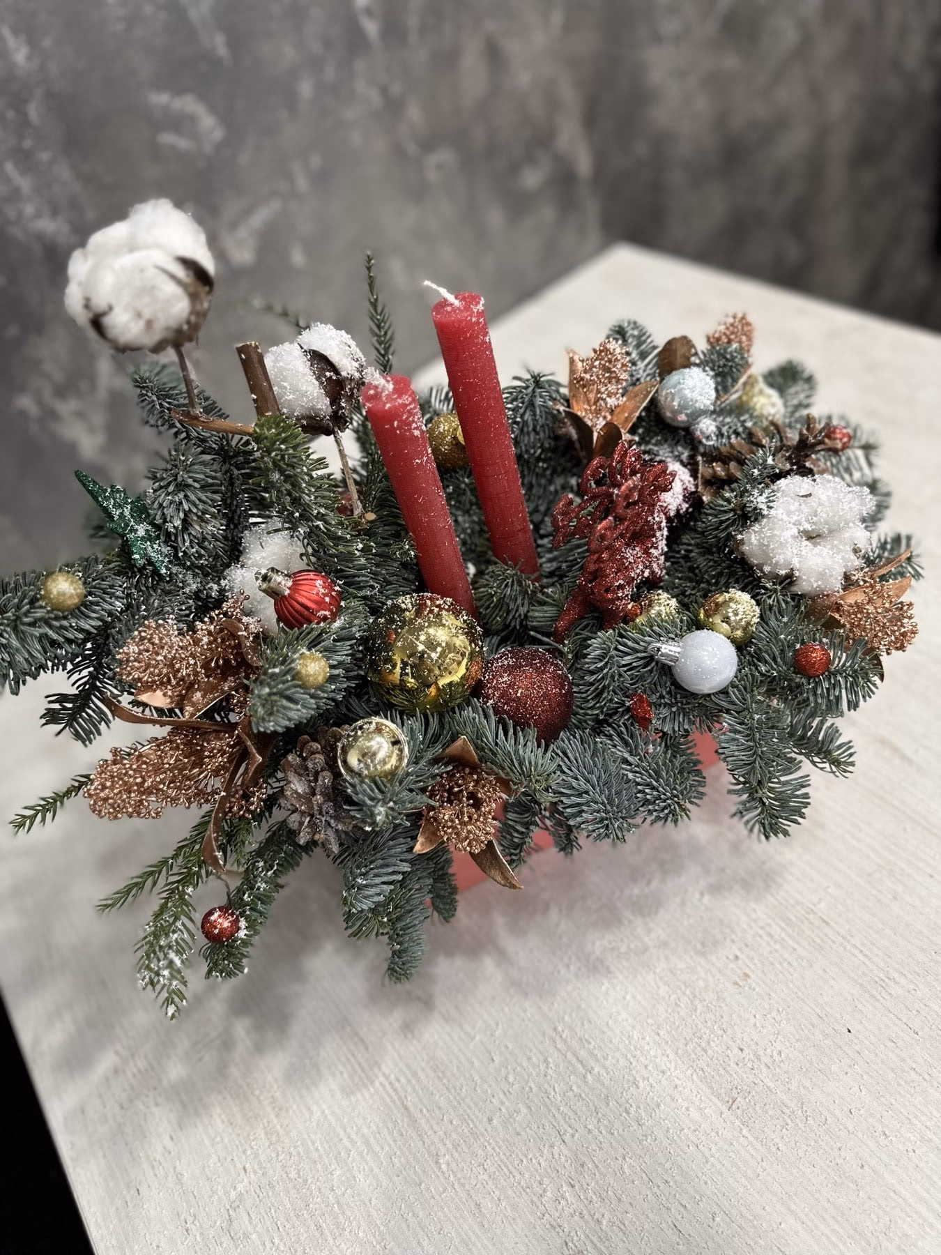 Winter Wooden Box "Red"