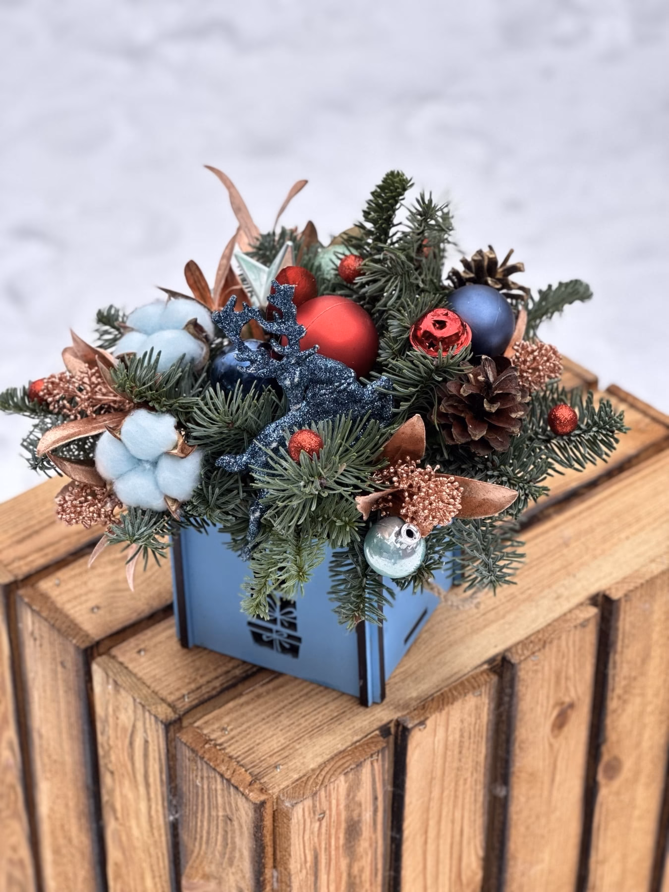 Gift Box "Christmas Blue&Red"