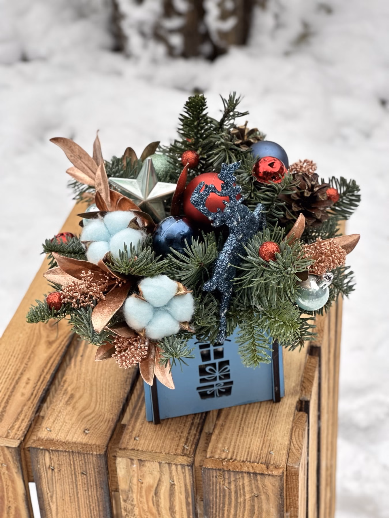 Gift Box "Christmas Blue&Red"