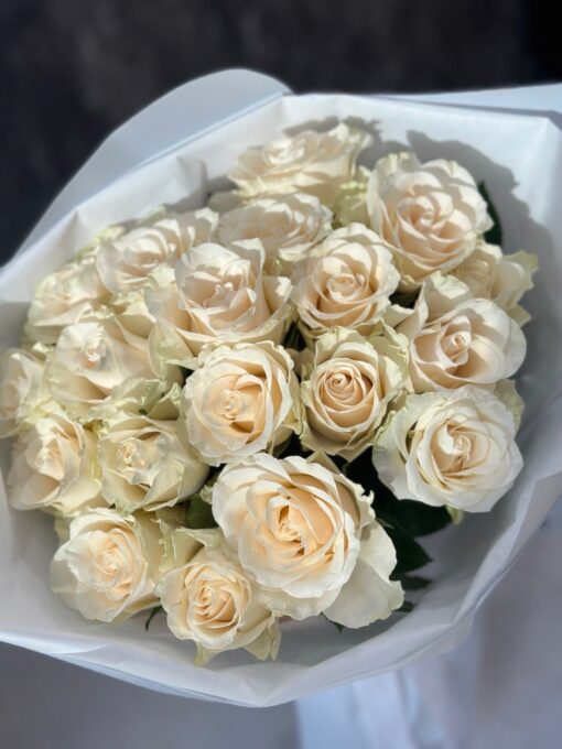 Букет з 19 кремовых троянд "Solsy"