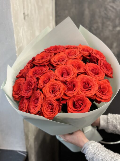 Букет з 25 червоних троянд "Nina" Еквадор