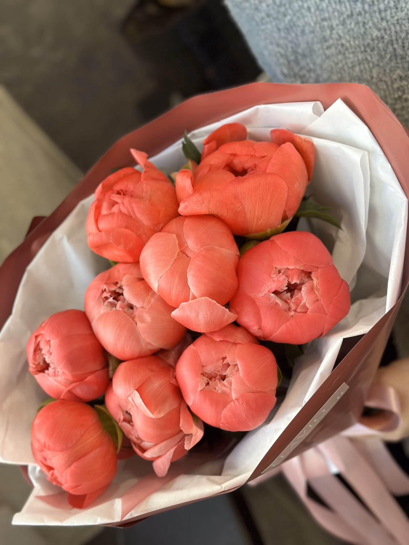 Букет з 5 або 9 Півоній "Coral Charm”