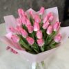 Букет з 25 рожевих тюльпанів «Dynasty»
