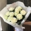 Букет з 11 білих троянд Аваланч 70 см