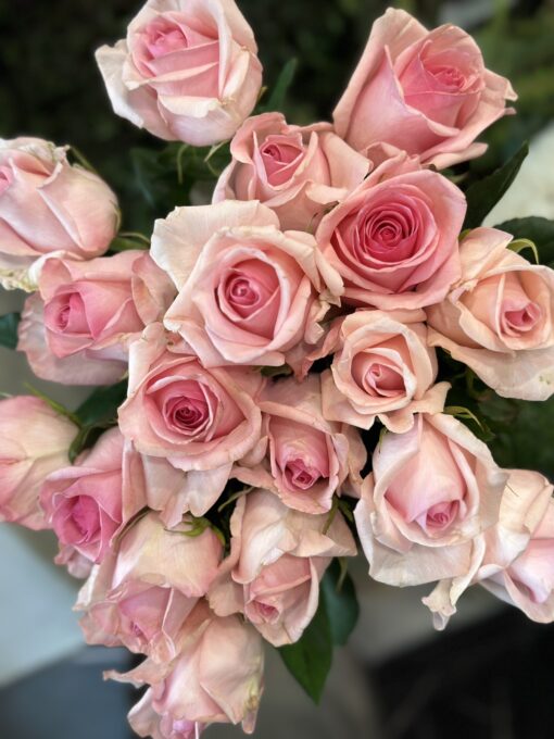 Букет з 15 рожевих троянд