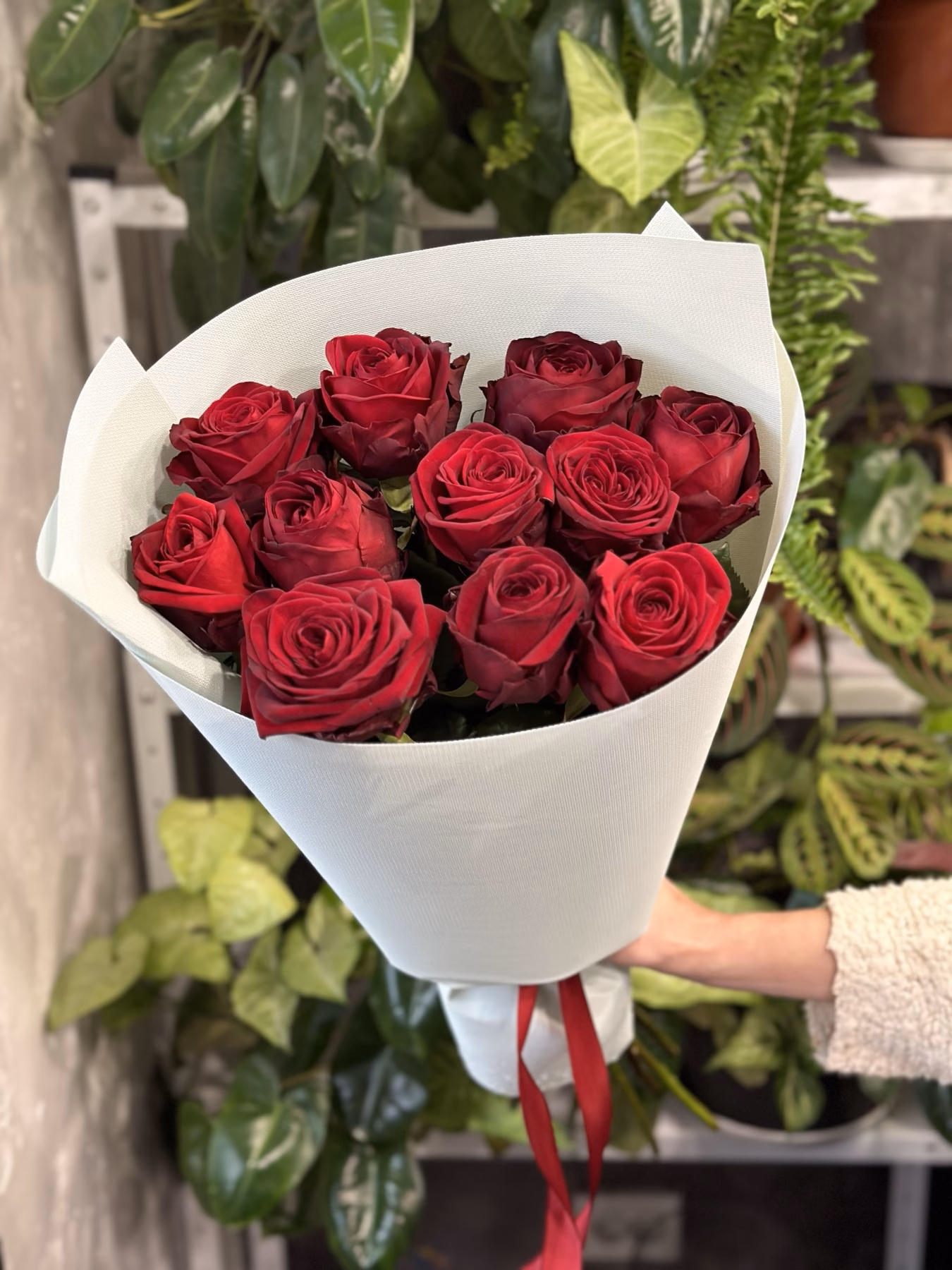 Букет з 11 червоних троянд "Red Naomi" 70 см