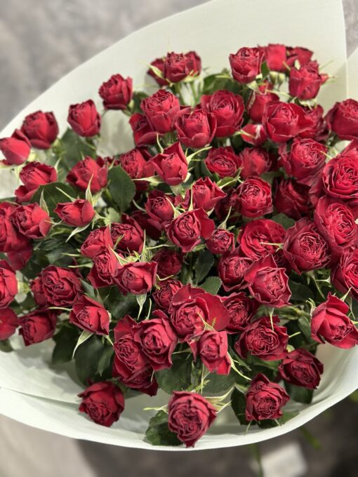 Букет з 15 гілок кущових троянд Red Trendsetter