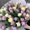 Букет МІКС з 35 піоноподібних тюльпанів
