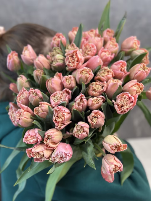 Букет 35 або 51 піоноподібний тюльпан Pink Magic