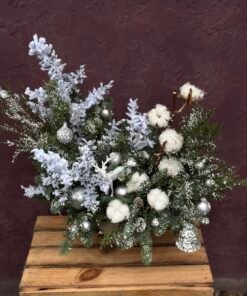 Новорічна композиція в керамічному кашпо #103