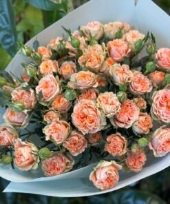 Букет з 11 гілок піоноподібних кущових троянд «Aureus»