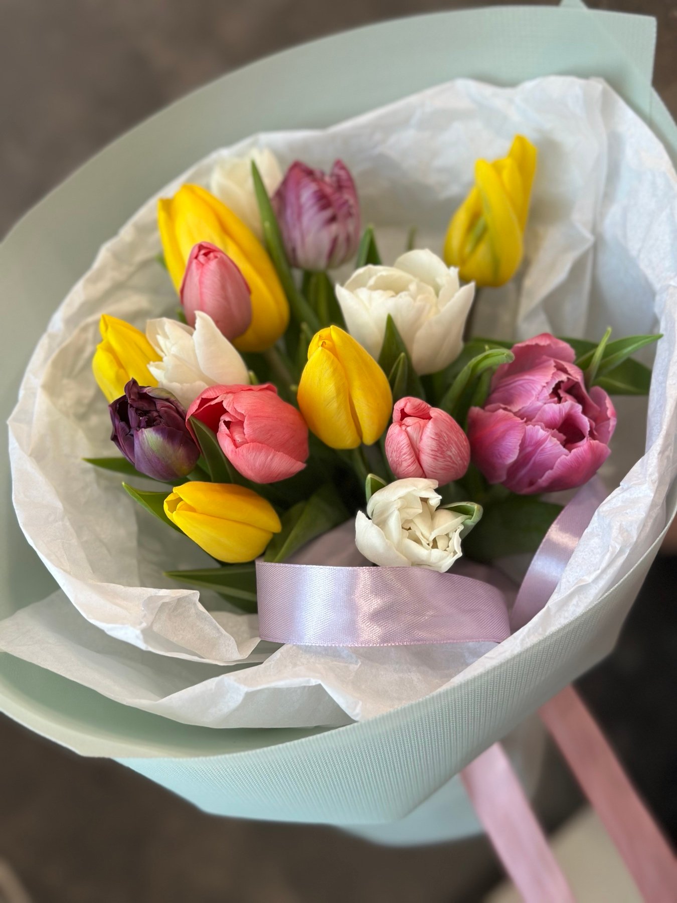 Букет з 15 тюльпанів Мікс