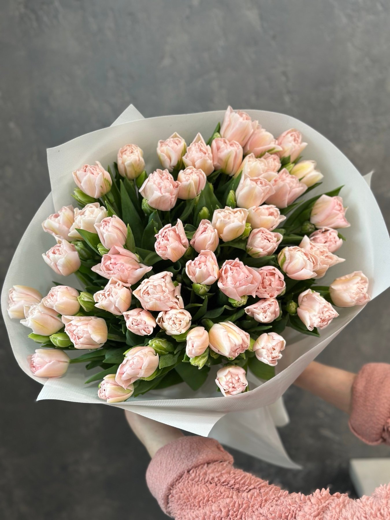 Букет з піоноподібних тюльпанів “Dreamer” 51 шт