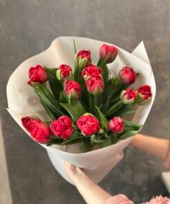 Букет з піоноподібних тюльпанів “Hattrick” 15 шт