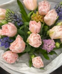 Букет з піоноподібними тюльпанами та гіацинтами #122